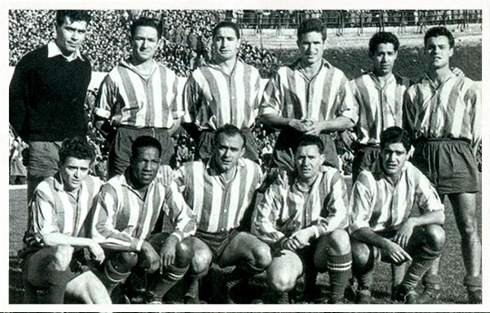 Homenaje a Escudero con Di Stfano, Molwny ...., 6-enero-1955
